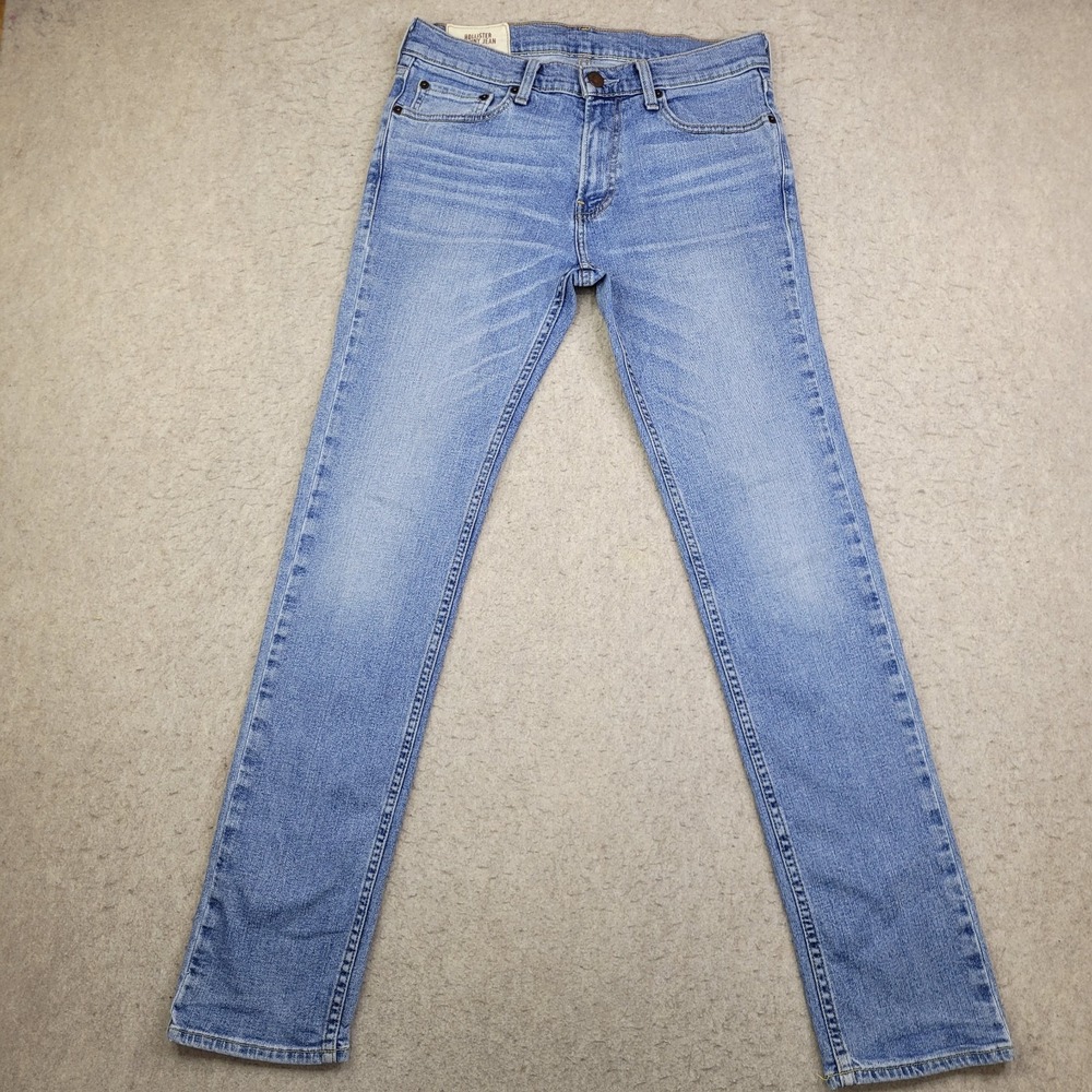 Hollister Skinny Jeans Mens 31x32 Blue Light Wash Vintage Stretch